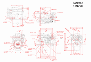 YANMAR 4TNV98 variklis (NAUJAS)